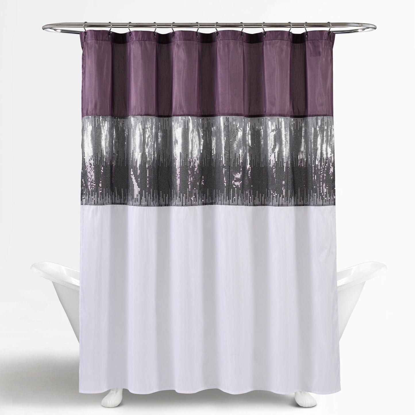 Silver Orchid Gregor Abstract Night Sky Two-tone Shower Curtain