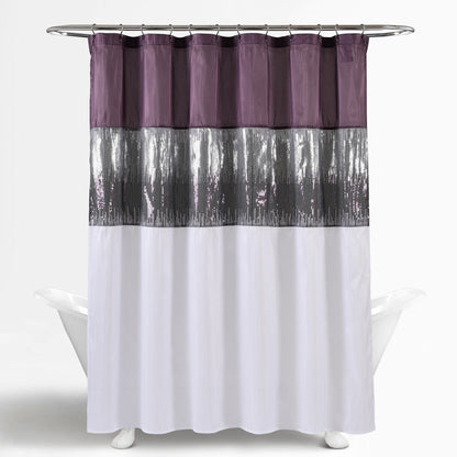 Silver Orchid Gregor Abstract Night Sky Two-tone Shower Curtain