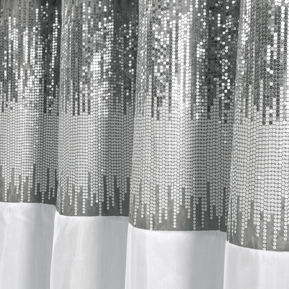 Silver Orchid Gregor Abstract Night Sky Two-tone Shower Curtain