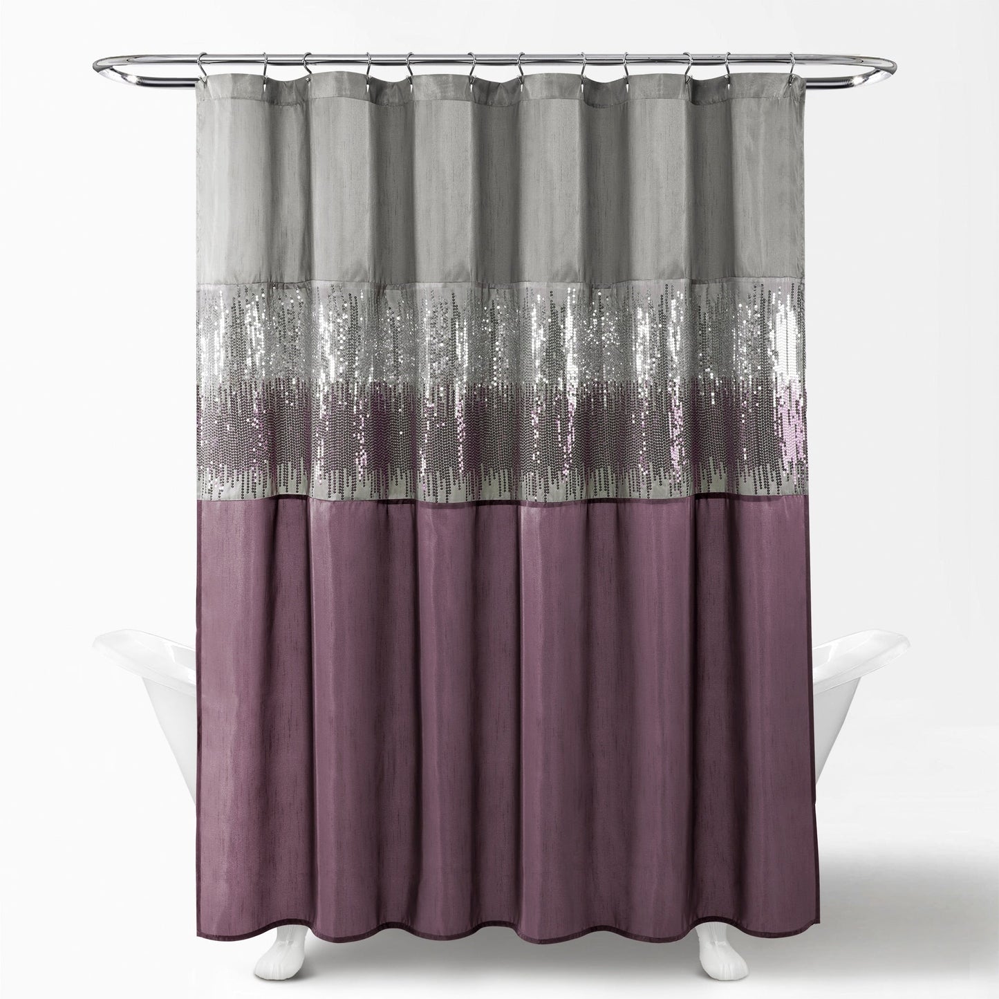Silver Orchid Gregor Abstract Night Sky Two-tone Shower Curtain