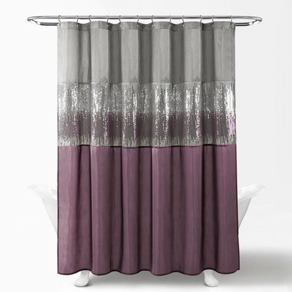 Silver Orchid Gregor Abstract Night Sky Two-tone Shower Curtain