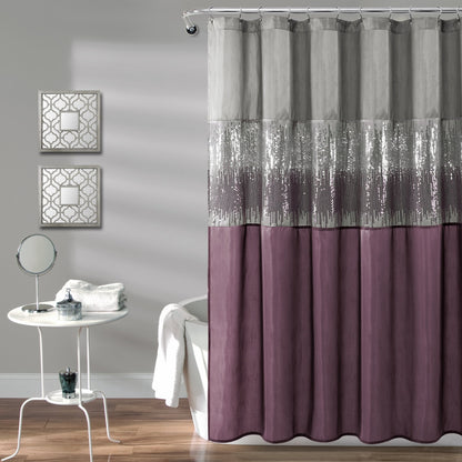 Silver Orchid Gregor Abstract Night Sky Two-tone Shower Curtain