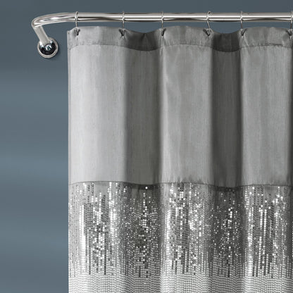 Silver Orchid Gregor Abstract Night Sky Two-tone Shower Curtain