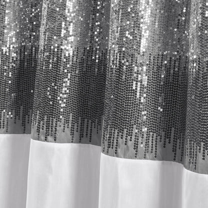 Silver Orchid Gregor Abstract Night Sky Two-tone Shower Curtain