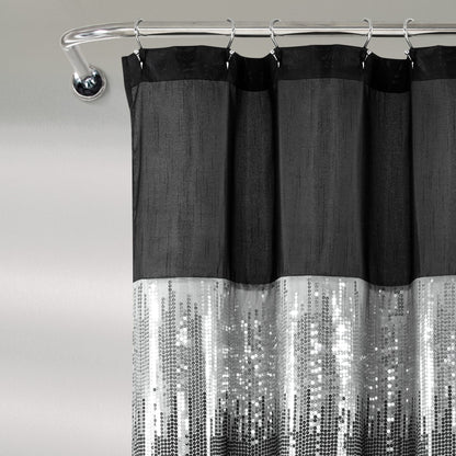 Silver Orchid Gregor Abstract Night Sky Two-tone Shower Curtain