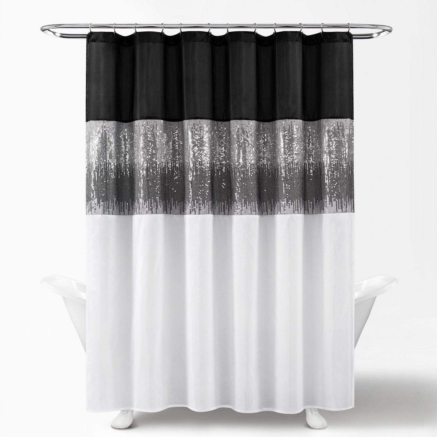 Silver Orchid Gregor Abstract Night Sky Two-tone Shower Curtain