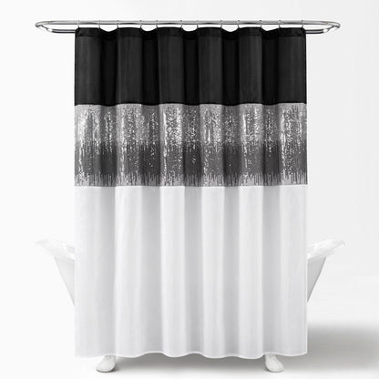 Silver Orchid Gregor Abstract Night Sky Two-tone Shower Curtain