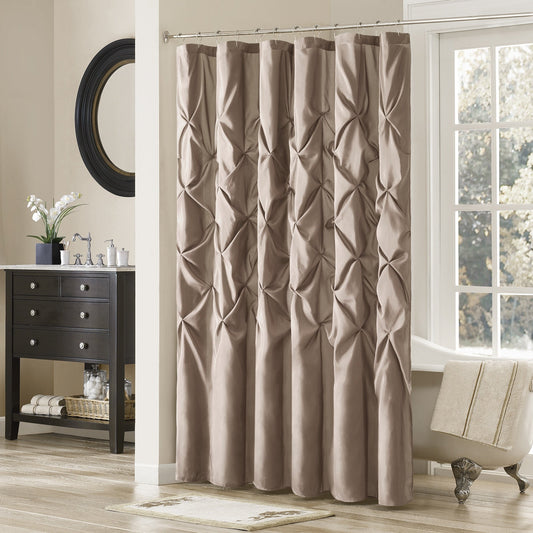 Madison Park Laurel Tufted Semi-Sheer Shower Curtain