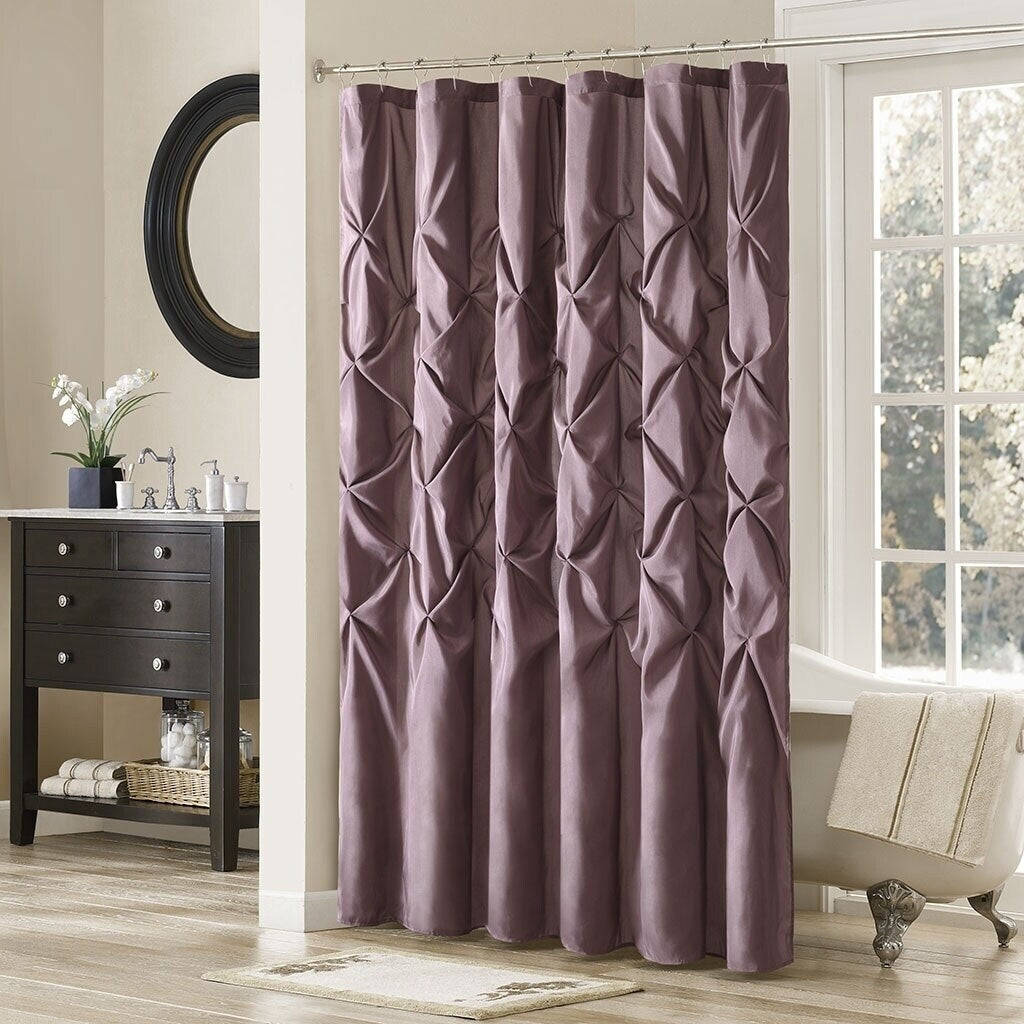 Madison Park Laurel Tufted Semi-Sheer Shower Curtain