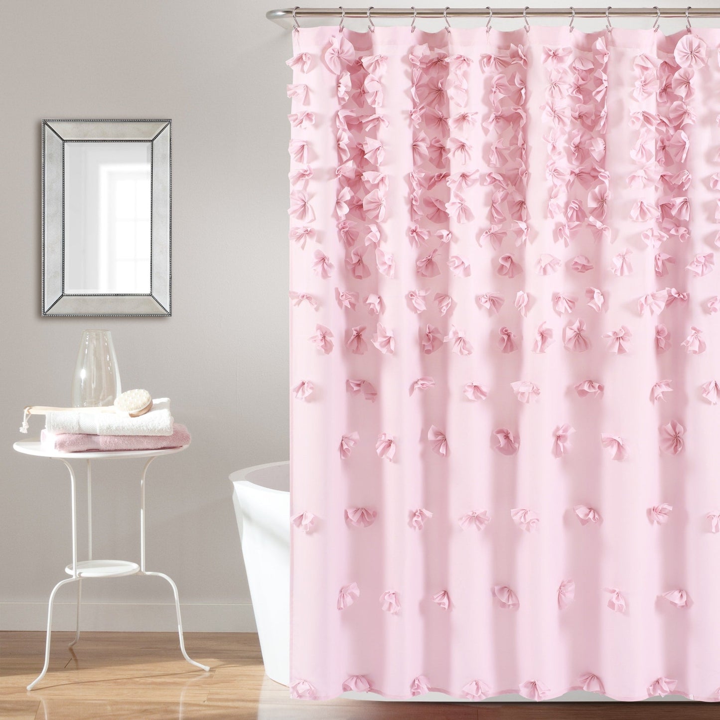 Silver Orchid Sterling Polyester Shower Curtain