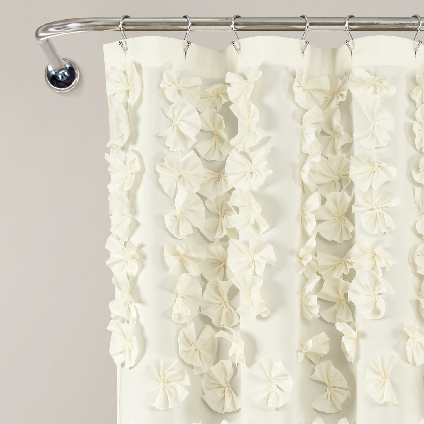 Silver Orchid Sterling Polyester Shower Curtain
