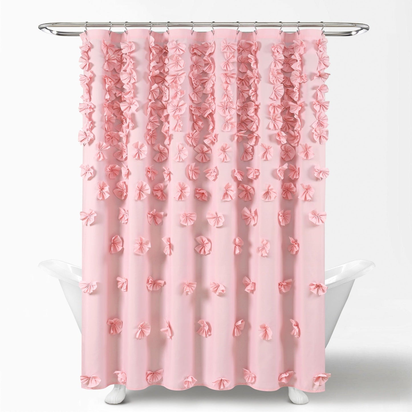 Silver Orchid Sterling Polyester Shower Curtain