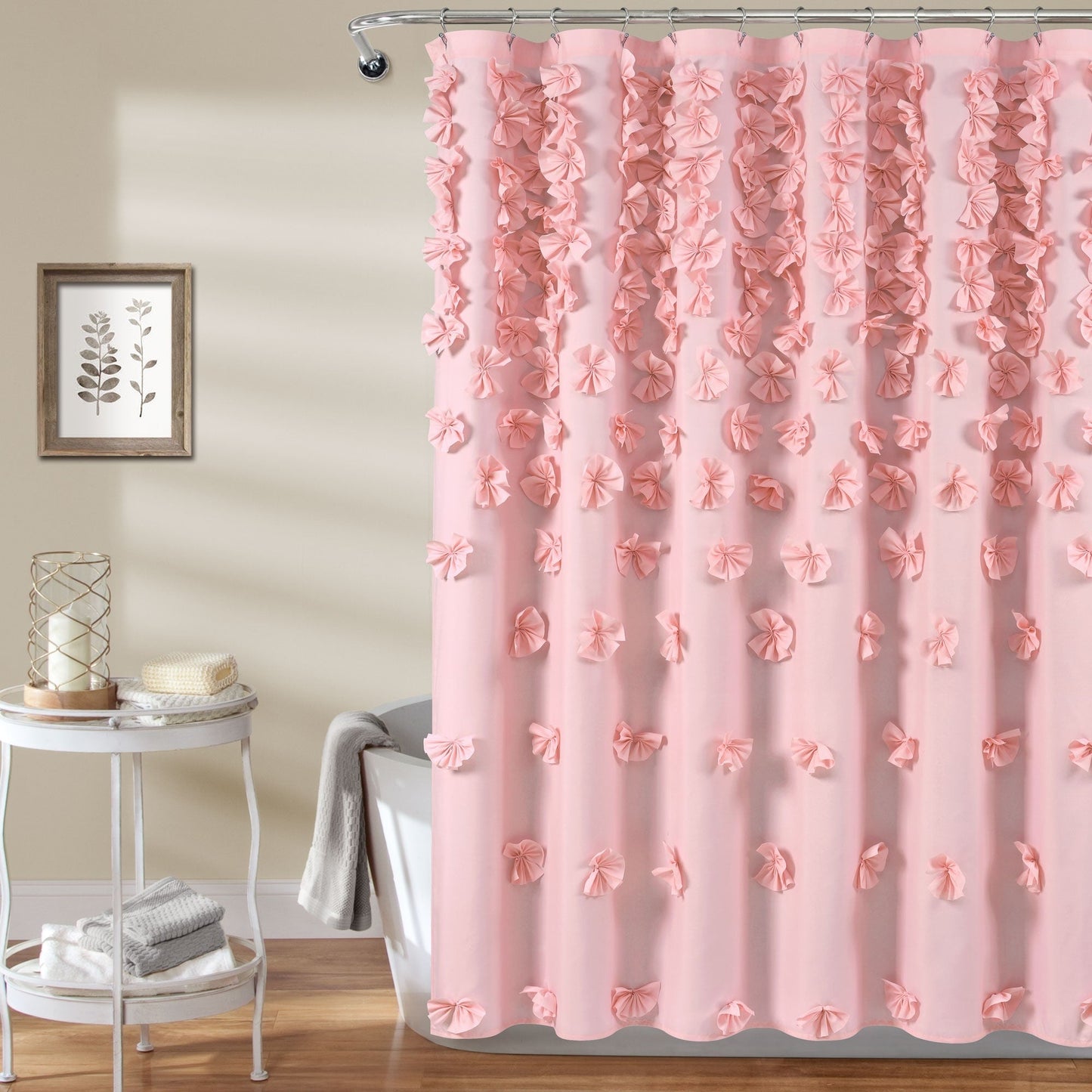 Silver Orchid Sterling Polyester Shower Curtain