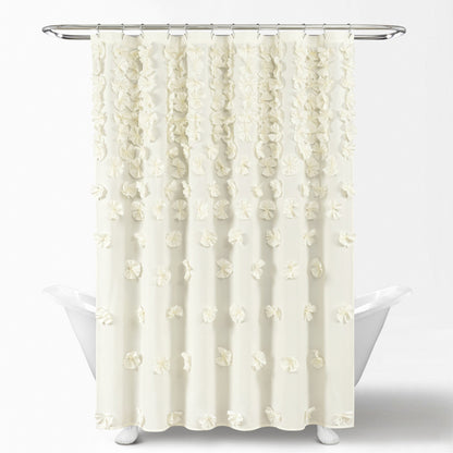 Silver Orchid Sterling Polyester Shower Curtain