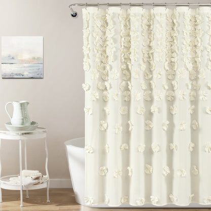 Silver Orchid Sterling Polyester Shower Curtain