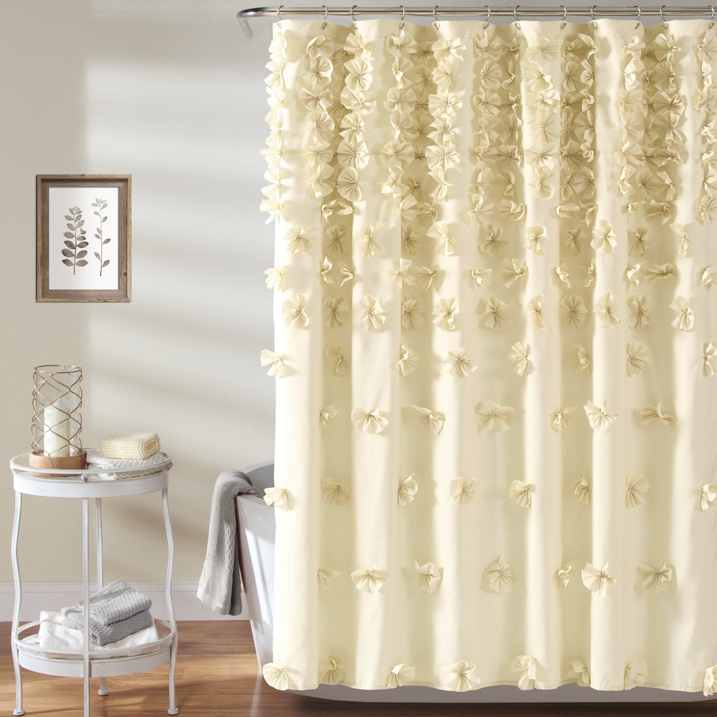 Silver Orchid Sterling Polyester Shower Curtain