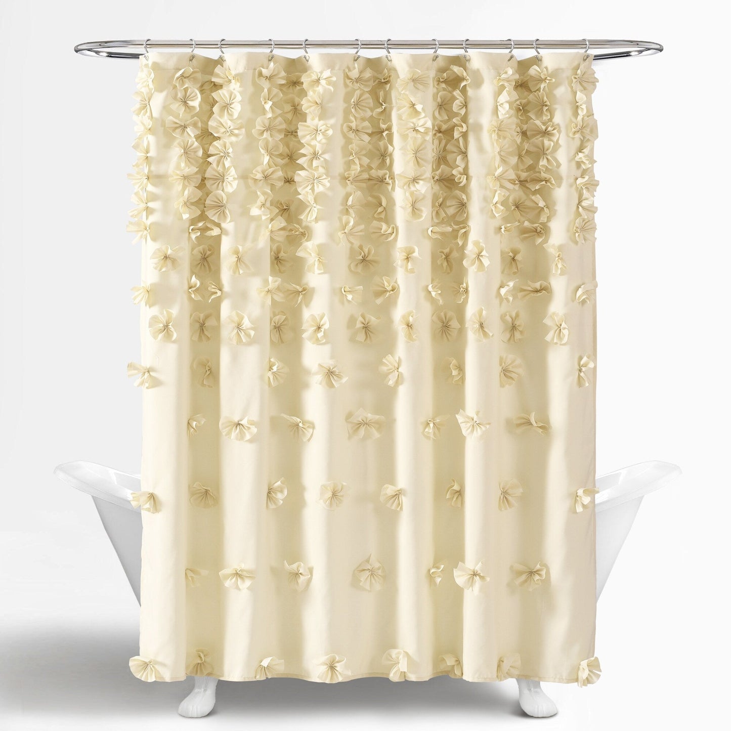 Silver Orchid Sterling Polyester Shower Curtain