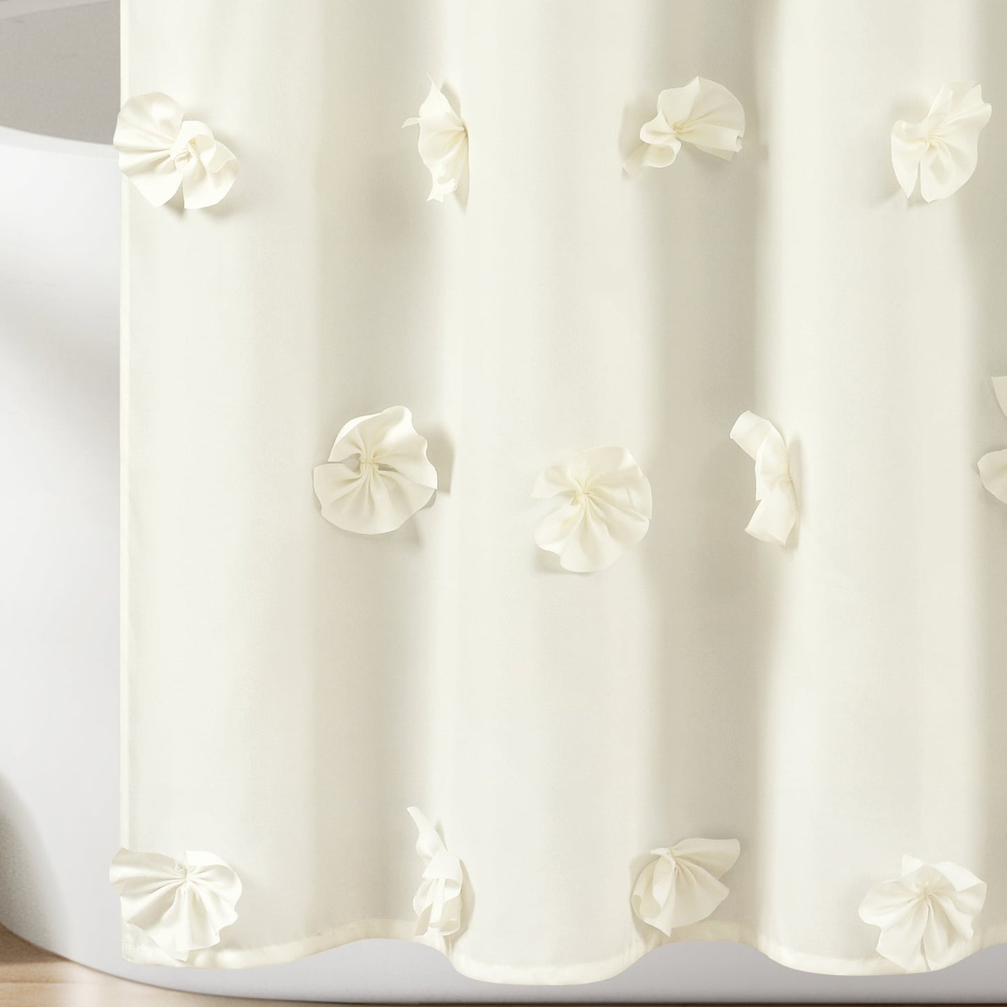 Silver Orchid Sterling Polyester Shower Curtain