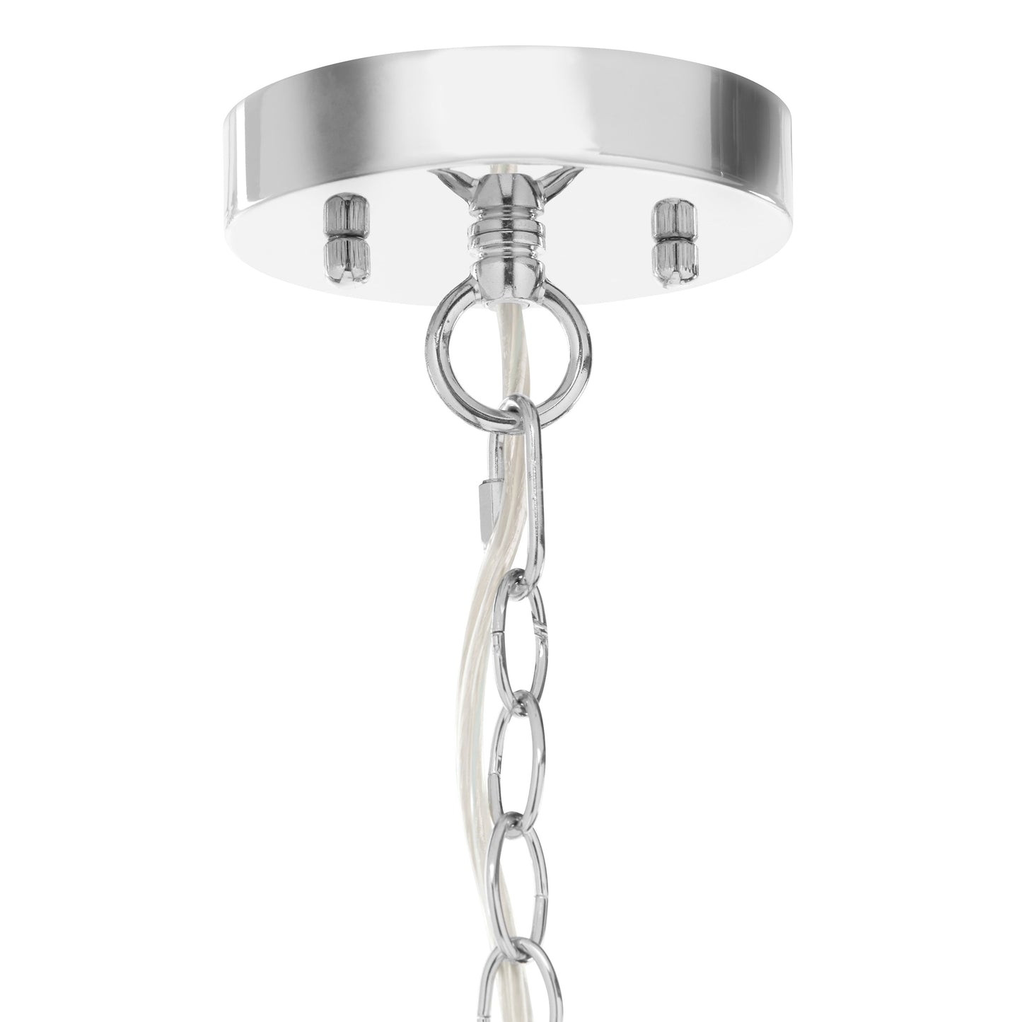 Silver Orchid Wallock Glass and Faceted Crystal Glass Jewels Plug-in and Hardwire Hanging Pendant