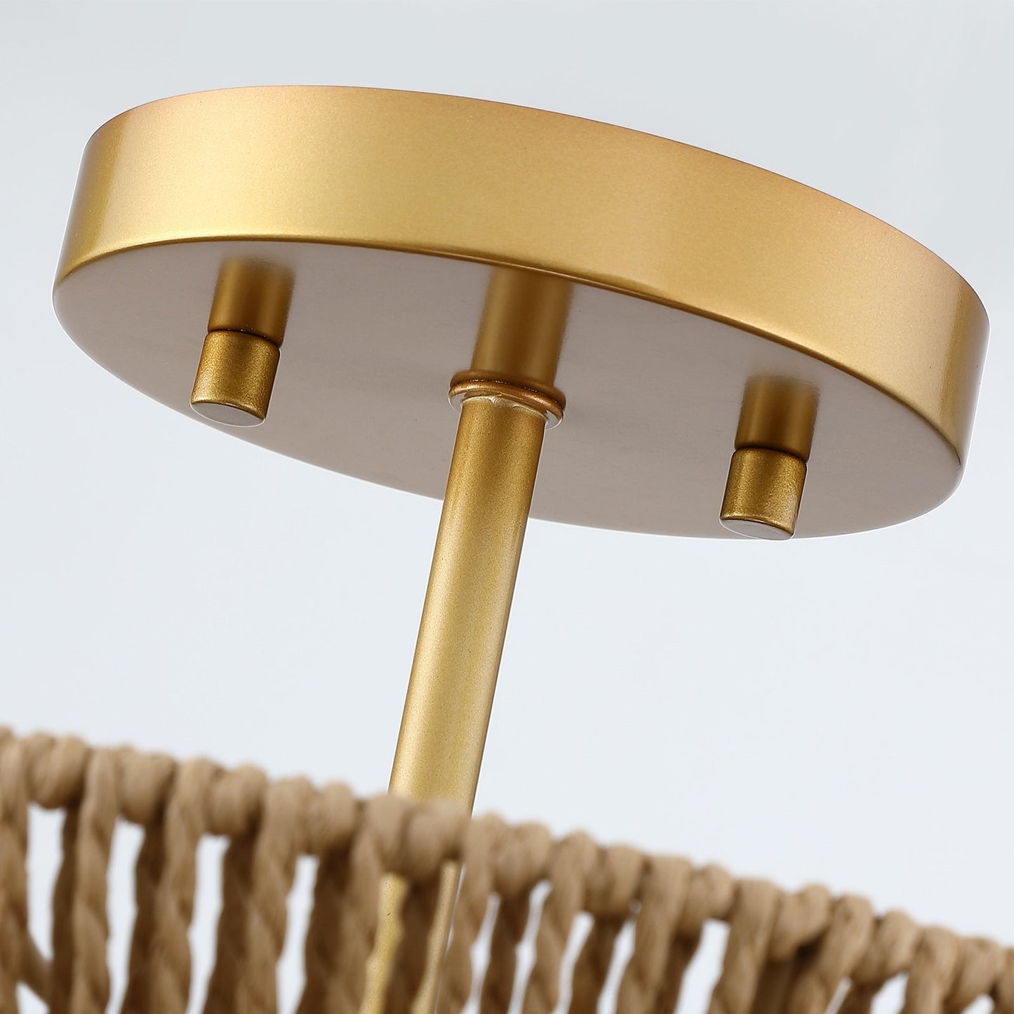 Silvia 2-Light Bohemian Woven Rope Semi-Flush Mount Ceiling Light - 16 in. W