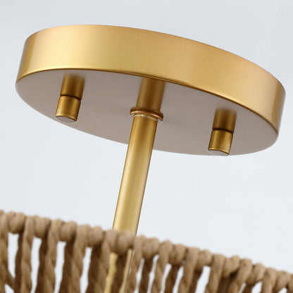 Silvia 2-Light Bohemian Woven Rope Semi-Flush Mount Ceiling Light - 16 in. W