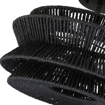 Silvia 2-Light Bohemian Woven Rope Semi-Flush Mount Ceiling Light - 16 in. W