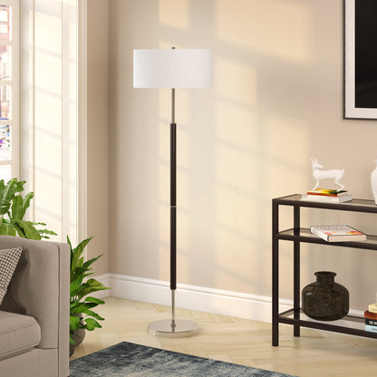 Simone 2-Light Floor Lamp with Fabric Shade