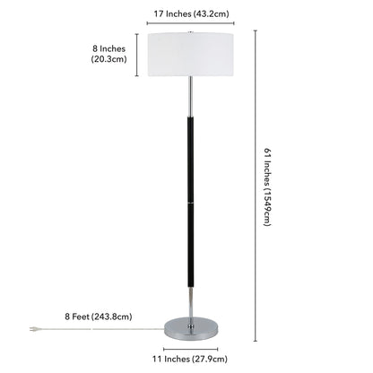 Simone 2-Light Floor Lamp with Fabric Shade