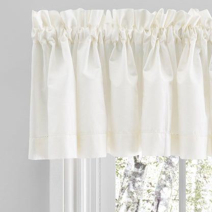 Simplicity Hemstitch 100% Cotton Rod Pocket Kitchen Curtains - Tier, Swag or Valance (Sold Separately)