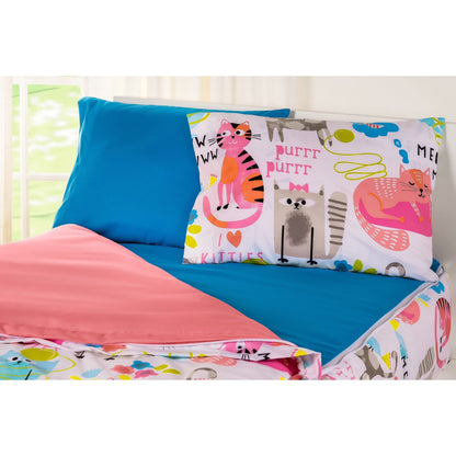 Siscovers I Heart Cats Bunkie Deluxe Zipper Bedding Set