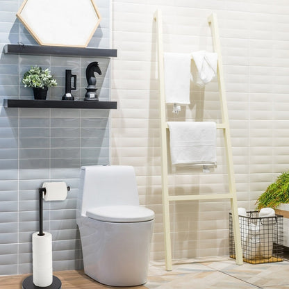 Sleek Toilet Paper Holder with Folding Arm and Reserve Compact Freestanding Metal Holder - Diameter 8 inches X 22 H