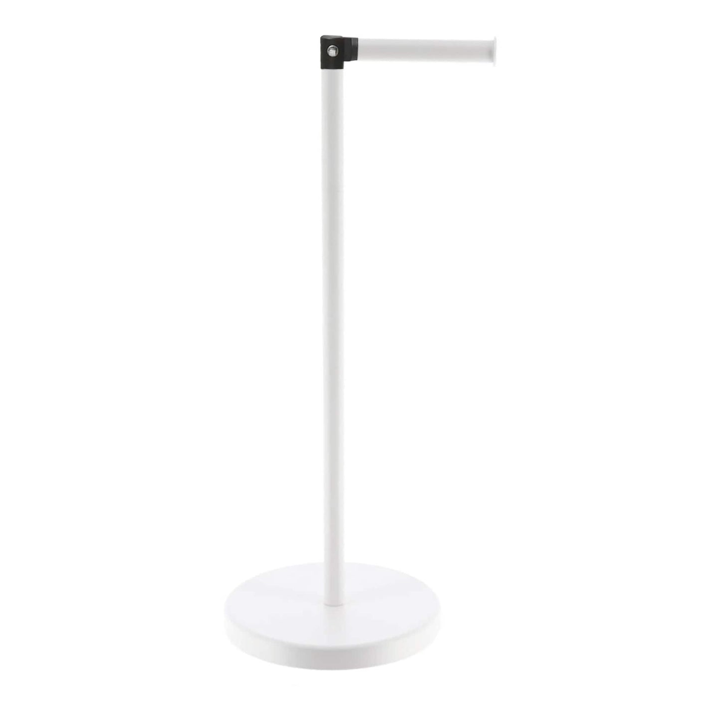 Sleek Toilet Paper Holder with Folding Arm and Reserve Compact Freestanding Metal Holder - Diameter 8 inches X 22 H