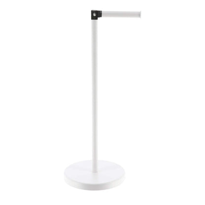 Sleek Toilet Paper Holder with Folding Arm and Reserve Compact Freestanding Metal Holder - Diameter 8 inches X 22 H