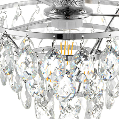 WINGBO Small Crystal Ceiling Light Fixture Mini Semi Flush Mount... - N/A