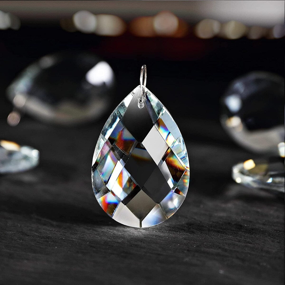 WINGBO Small Crystal Ceiling Light Fixture Mini Semi Flush Mount... - N/A