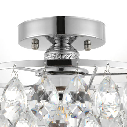 WINGBO Small Crystal Ceiling Light Fixture Mini Semi Flush Mount... - N/A