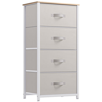 Modern 4/8/10-drawer Bedroom Fabric Dresser Storage Tower with Wood Top