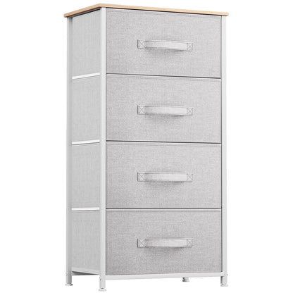 Modern 4/8/10-drawer Bedroom Fabric Dresser Storage Tower with Wood Top