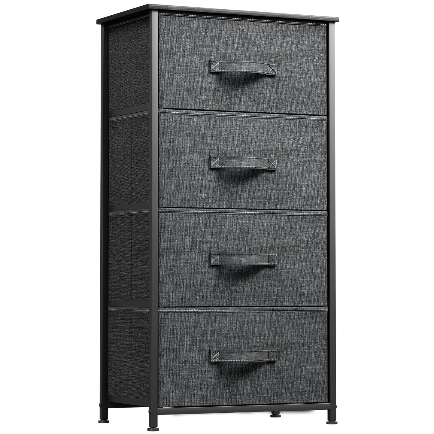 Modern 4/8/10-drawer Bedroom Fabric Dresser Storage Tower with Wood Top