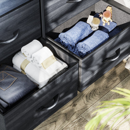 Modern 4/8/10-drawer Bedroom Fabric Dresser Storage Tower with Wood Top