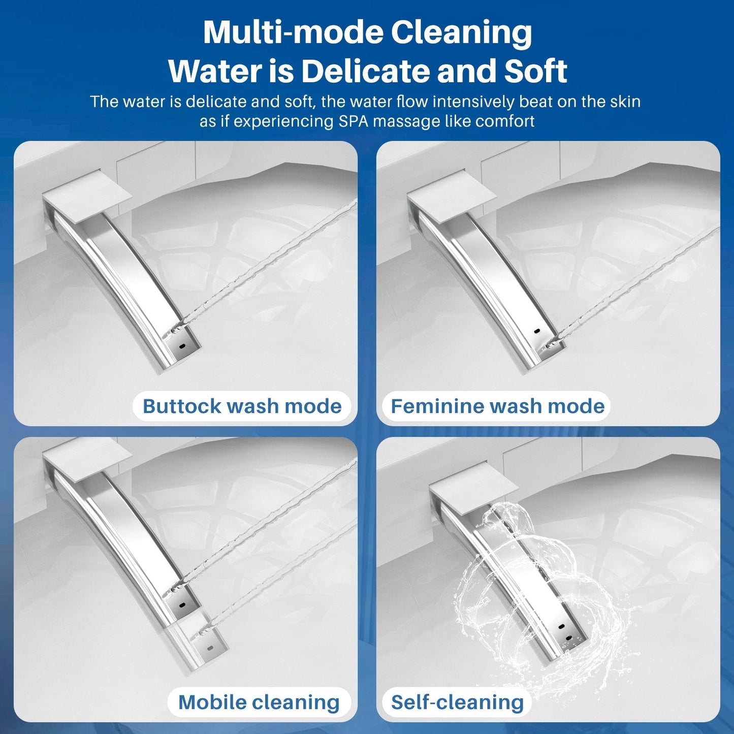 Smart Toilet, One Piece Bidet Toilet for Bathrooms,Modern Elongated Toilet with Warm Water,Dual Auto Flush,Foot Sensor Operation