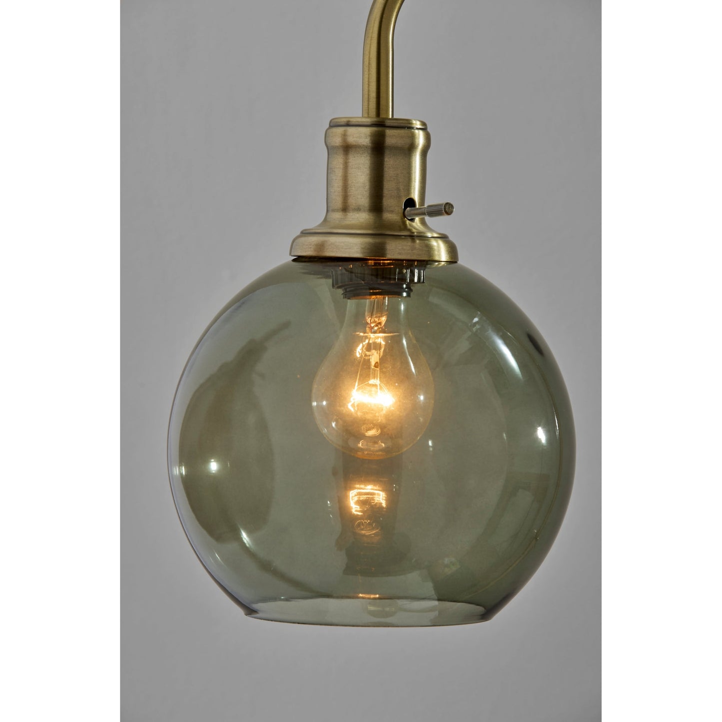 Smoked Glass Floor Lamp - Brass