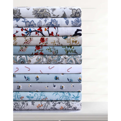 Soft 170-GSM Cotton Flannel Printed Extra Deep Pocket Sheet Set