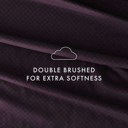 Soft Essentials Double Brushed Embossed Checkered 4PC Deep Pocket Bed Sheet Set