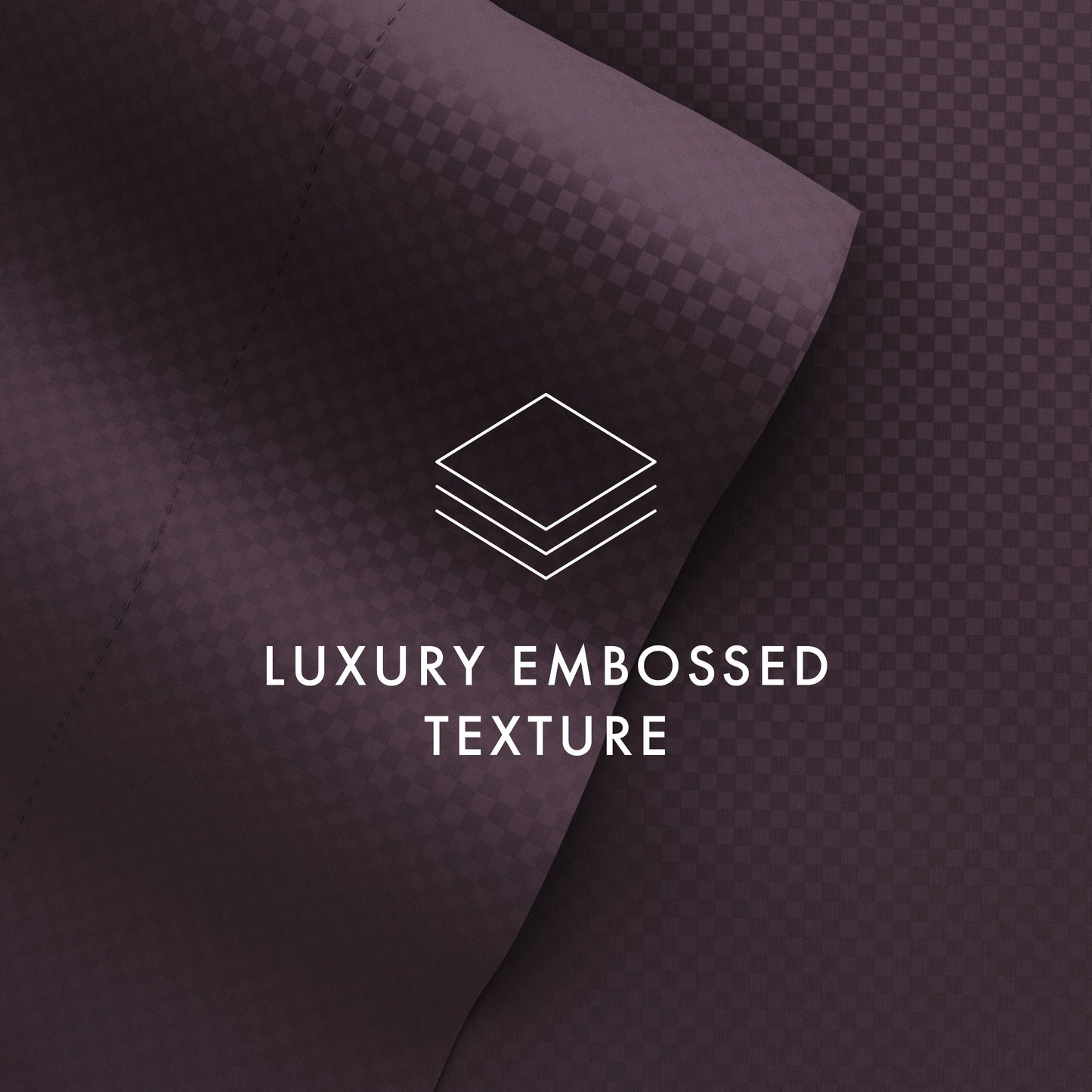 Soft Essentials Double Brushed Embossed Checkered 4PC Deep Pocket Bed Sheet Set