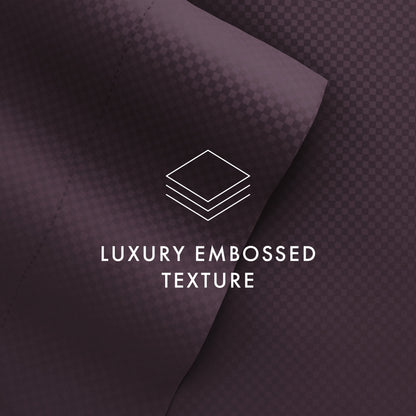 Soft Essentials Double Brushed Embossed Checkered 4PC Deep Pocket Bed Sheet Set