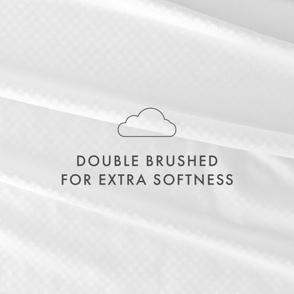 Soft Essentials Double Brushed Embossed Checkered 4PC Deep Pocket Bed Sheet Set