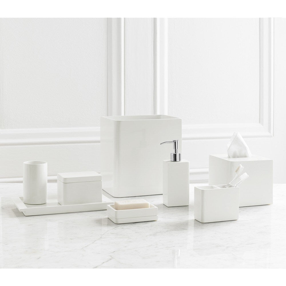 Solid Lacquer White Bath Accessory Collection