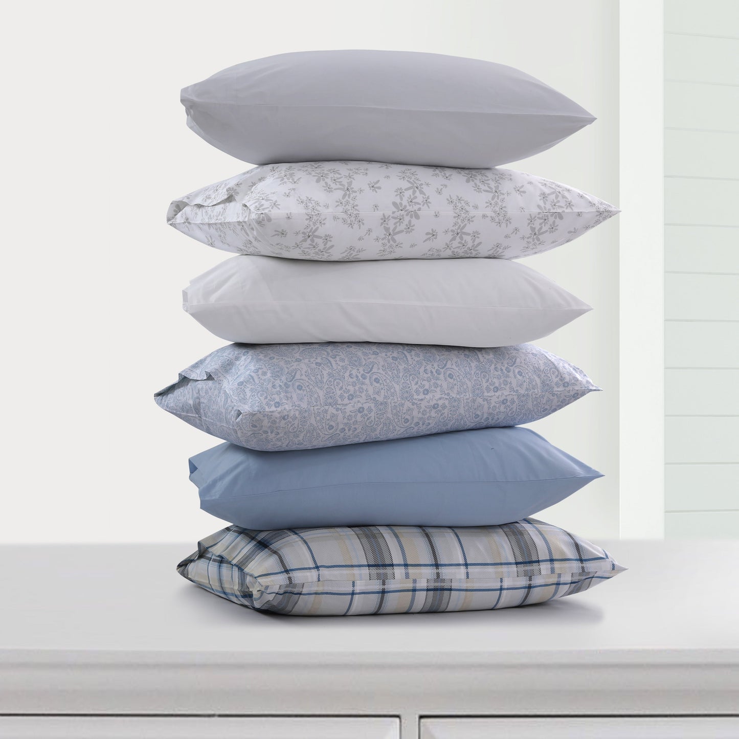 Solid or Printed 300 Thread Count Cotton Percale Extra Deep Pocket Sheet Set