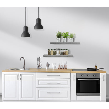 Sorbus Floating Wall Shelves Wood Wall Mounted Decor for Books and Storage with Invisible brackets - Set of 3